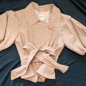Armani Collezioni Spring Linen Jacket Puffed Sleeves